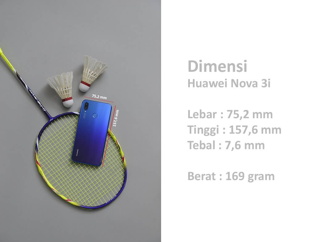 Dimensi Huawei Nova 3i