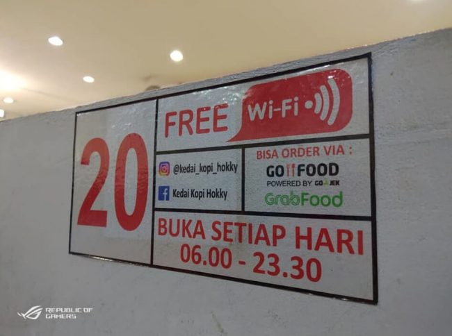 Free WiFi di Kedai Kopi Hokky Panam