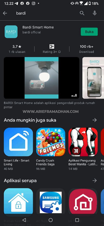 Install Aplikasi BARDI Smart Home