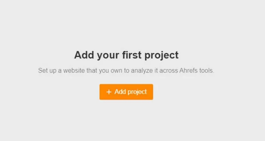 Add Project Ahrefs Webmasters Tools